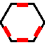3 notches on 3 consecutive edges, and a 4th opposite to the middle one