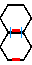 2 hexagons linked to eachother, each with 1 notch